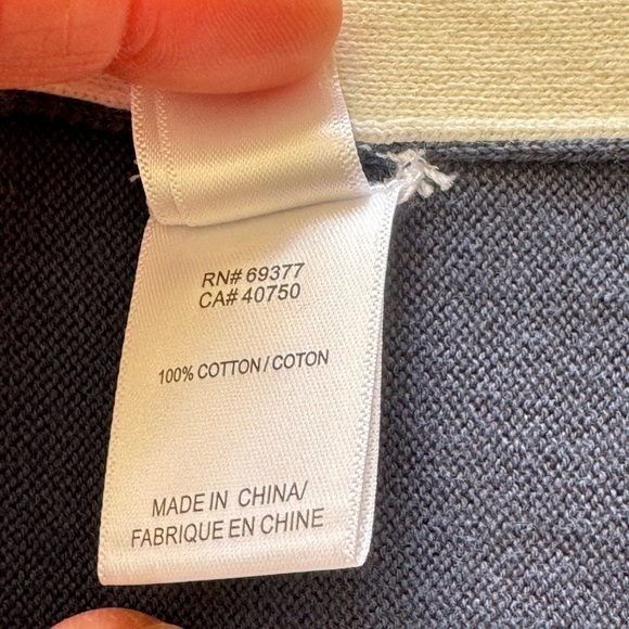 Wynne Layers XS Cardigan Blue White Button Front Sweater 100% Cotton Oversized - Picture 8 of 11